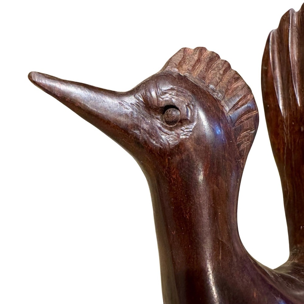 Hand Carved Wooden Roadrunner Bird Figurine Folk Art 8.5" Mexico Style - Picture 8 of 12